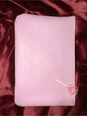 Ipsy Pink Heart-Embossed pouch with Lollipop Charm
